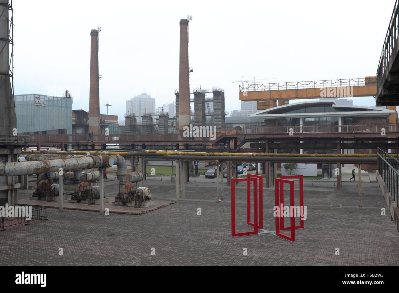 Old factory facility at 751D.Park in the 798 Art Zone in Beijing, China. Stock Photo