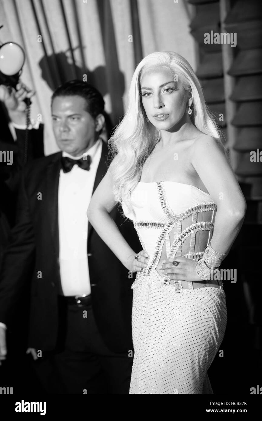 Lady Gaga attends the 2014 Vanity Fair Oscar Party on March 2, 2014 in West Hollywood, California. Stock Photo