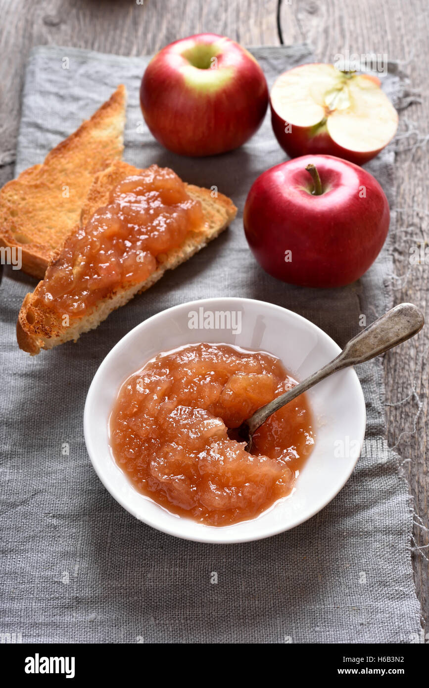Fruit homemade apple jam and toast bread Stock Photo Alamy