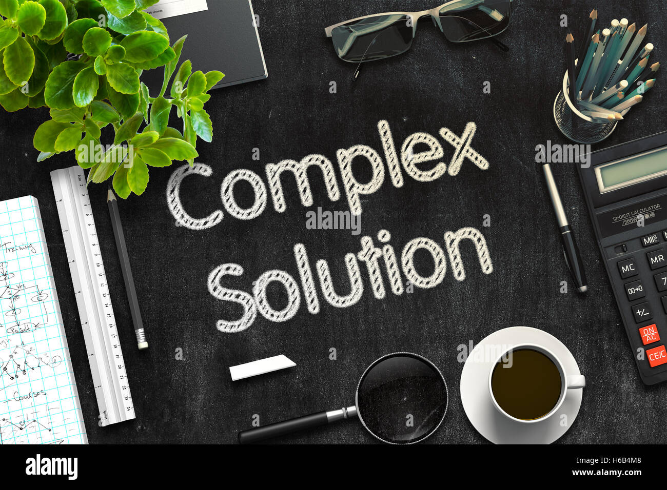 Complex Solution Background Black Chalkboard with Complex Solution. 3D Rendering Stock Photo - Alamy