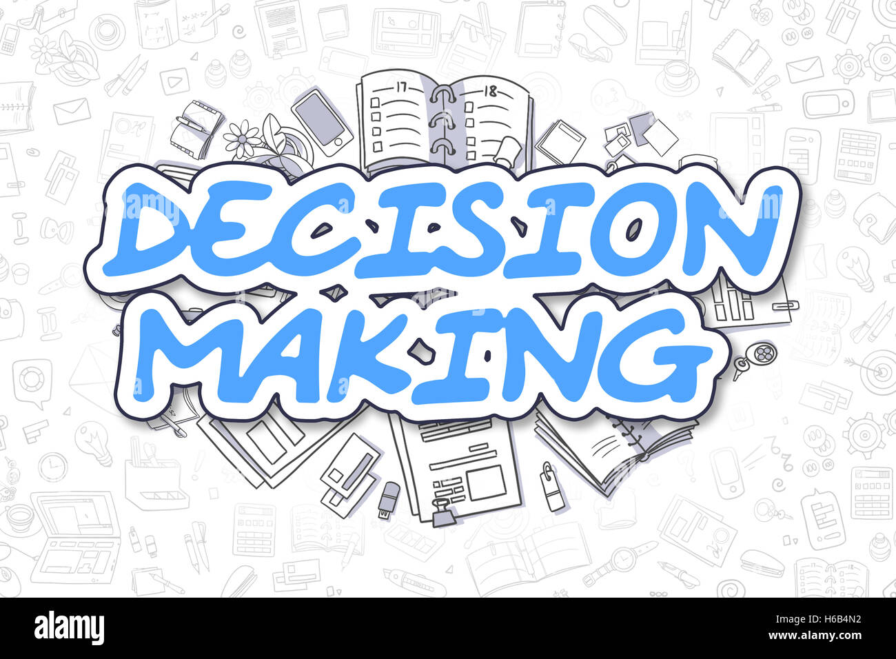 Decision Making - Doodle Blue Word. Business Concept. Stock Photo