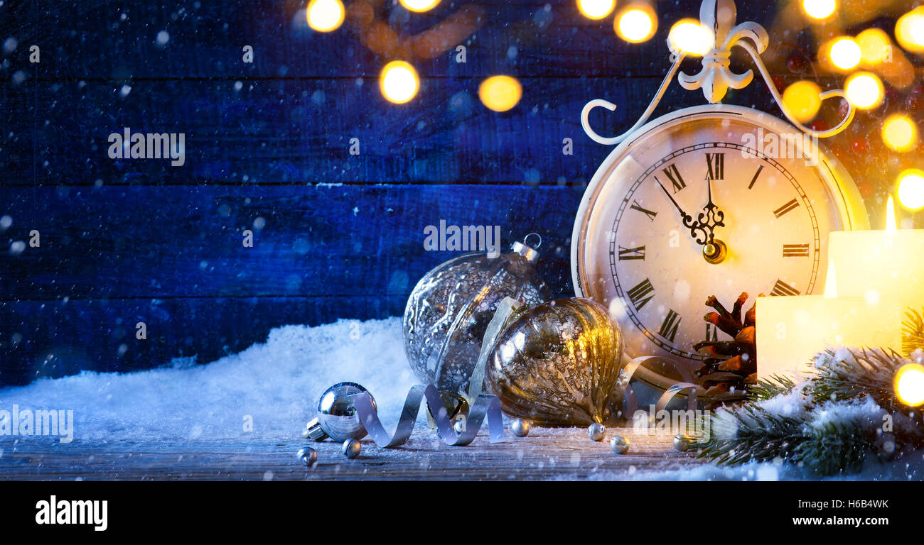Christmas or New years eve; holiday background Stock Photo