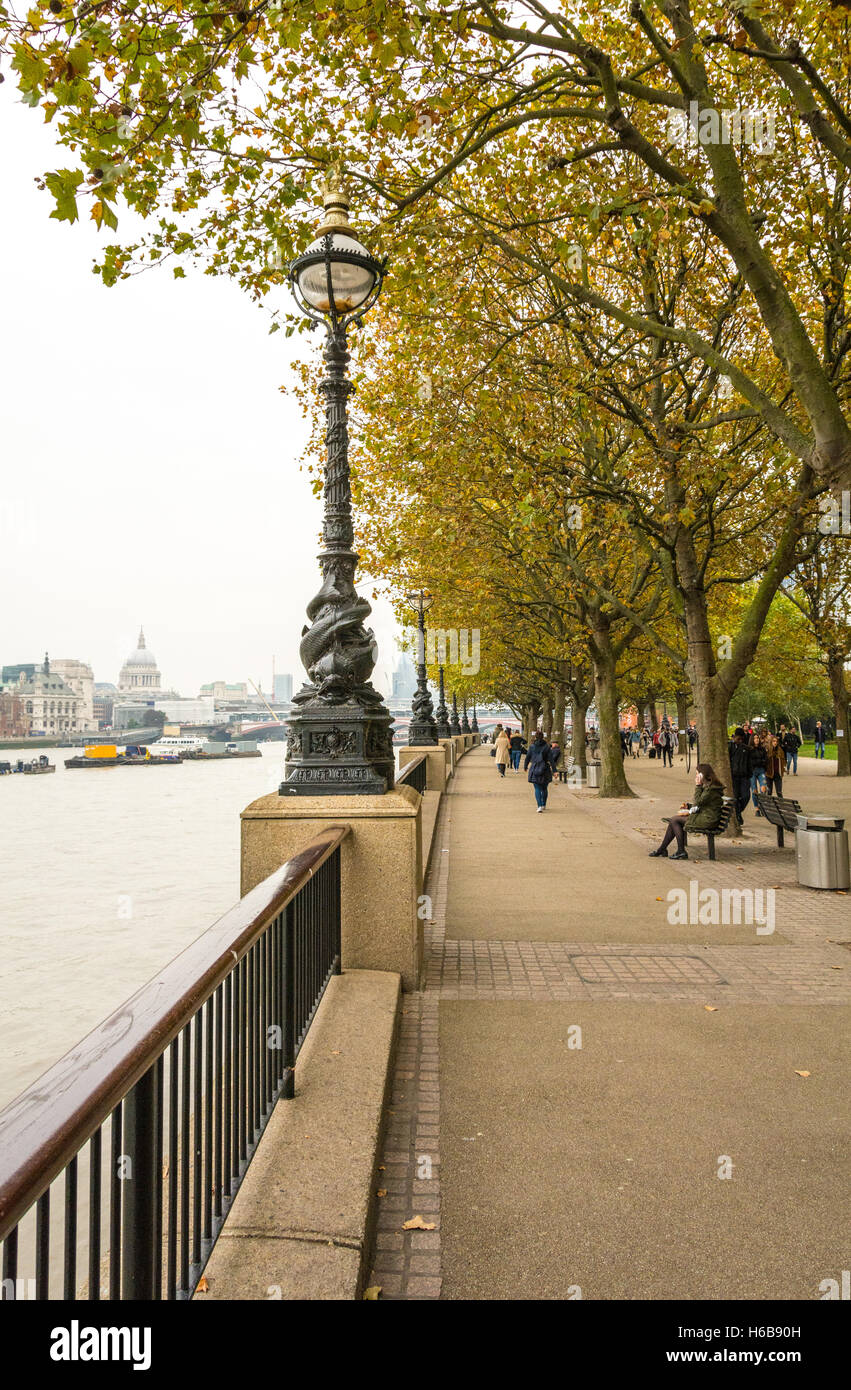 Proposed site of Thomas Heatherwick's controversial Garden Bridge on London's Southbank. Stock Photo