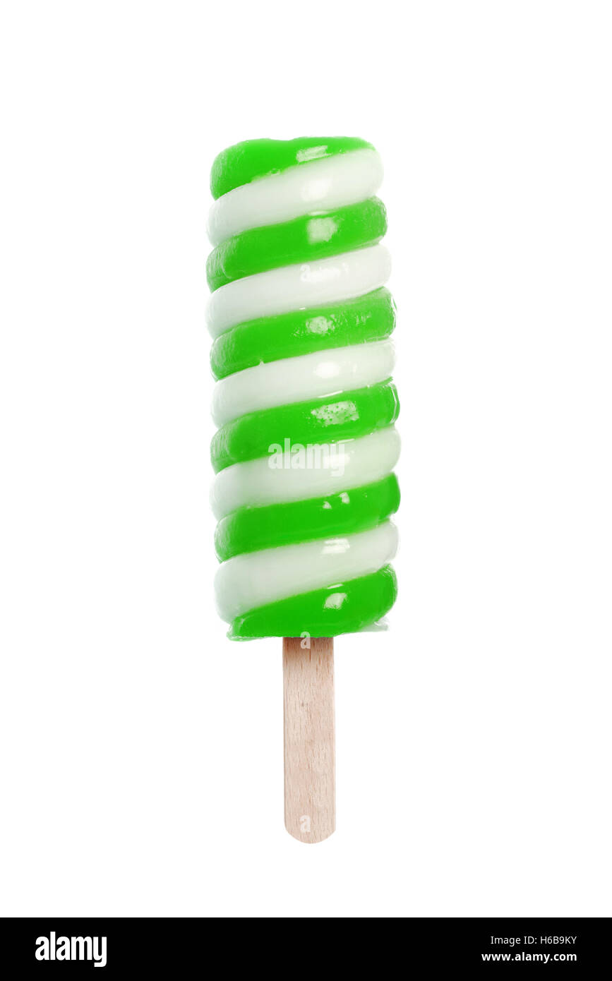 Isolated Lemon Lime Vanilla Swirl Popsicle Stock Photo Alamy