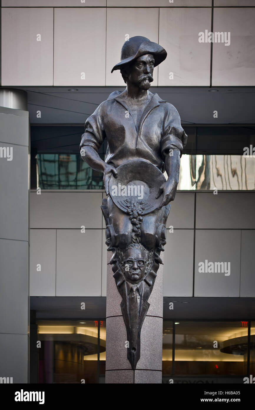Statue created by artist Raymond Kaskey in Charlotte, NC. One of four