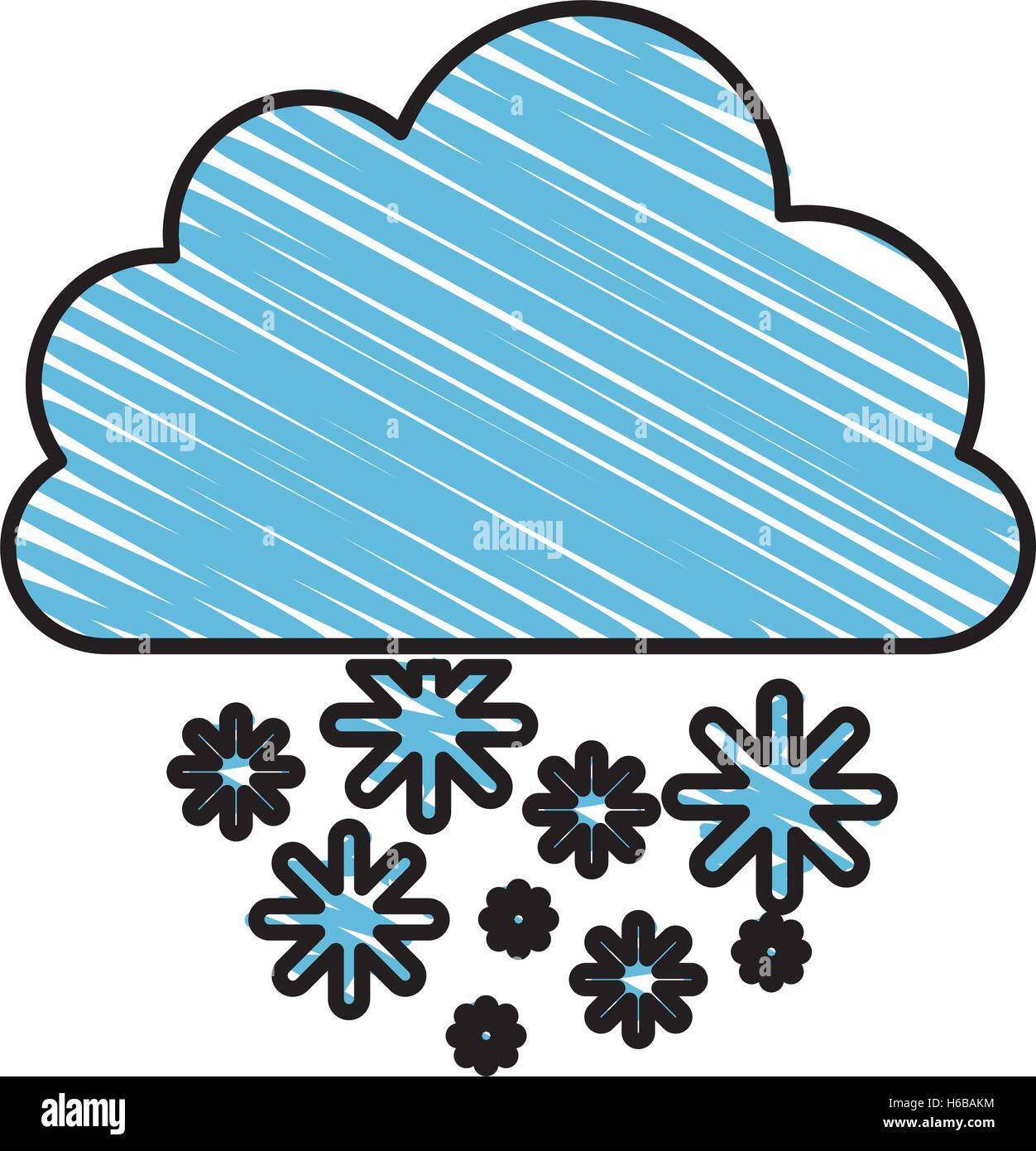 snow and cloud drawing image Stock Vector Image & Art - Alamy