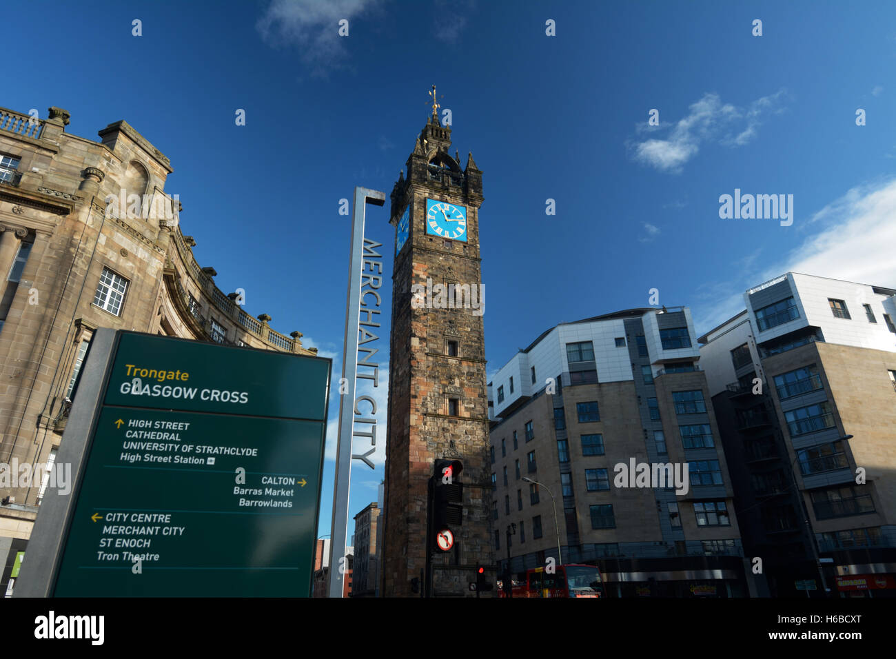 United Kingdom, Scotland, Glasgow, Trongate, Tolbooth Steeple Stock
