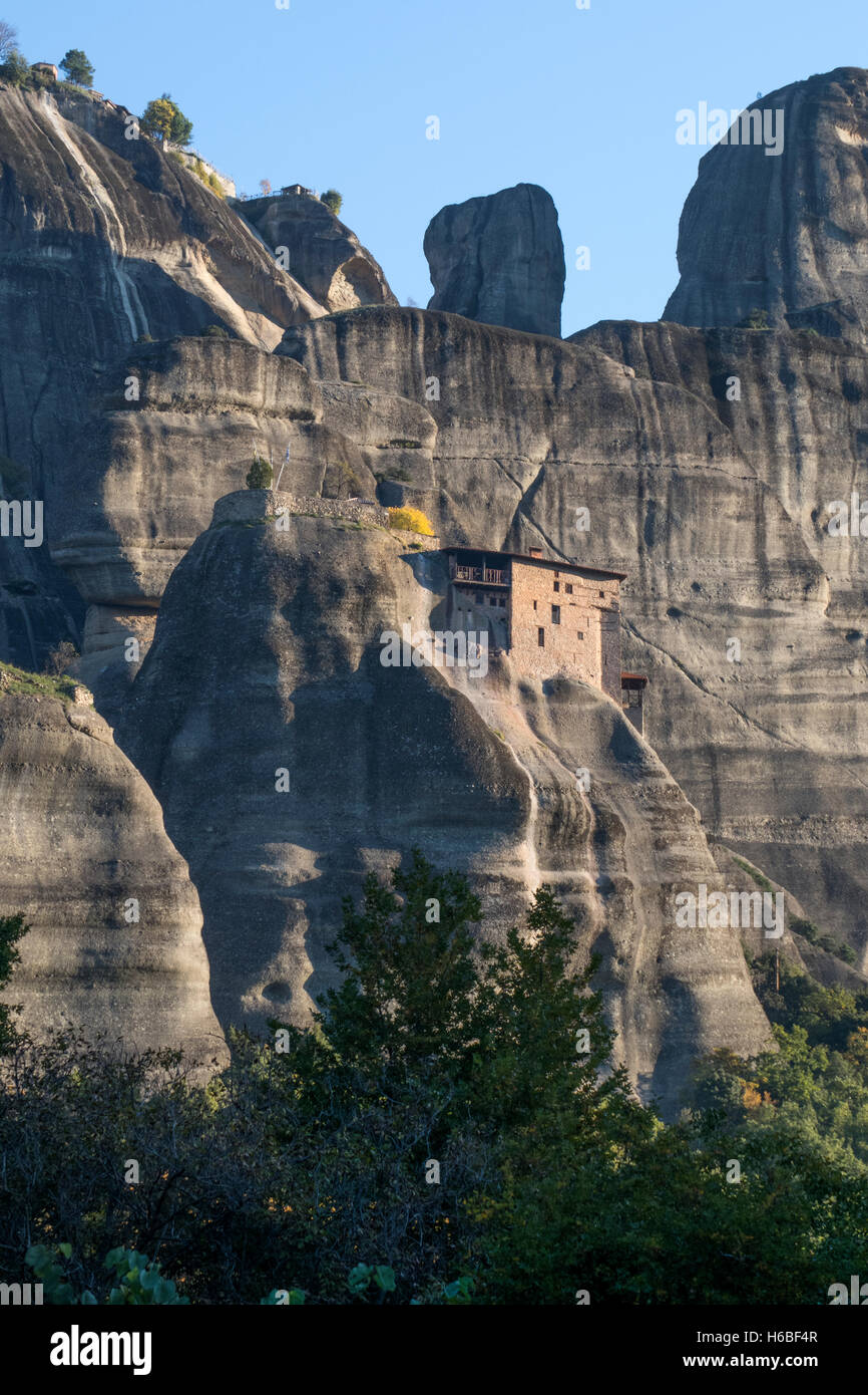 Saint Nicholas Anapafsas monastery Kalambaka Meteora Greece Stock Photo