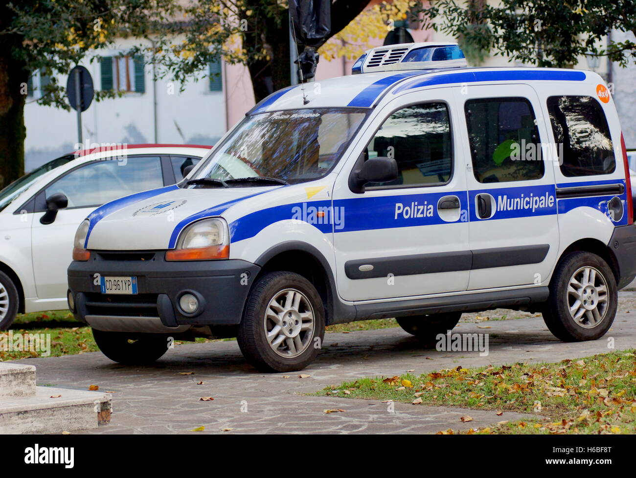 Police car parked on the street. Europe, Italy Stock Photo