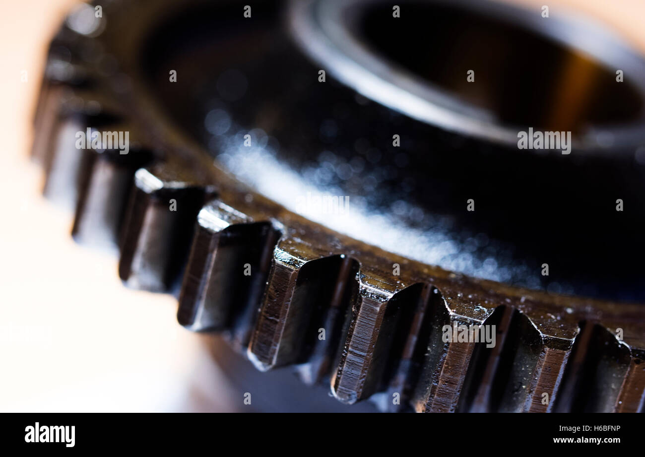 gear wheels close-up, selective focus Stock Photo
