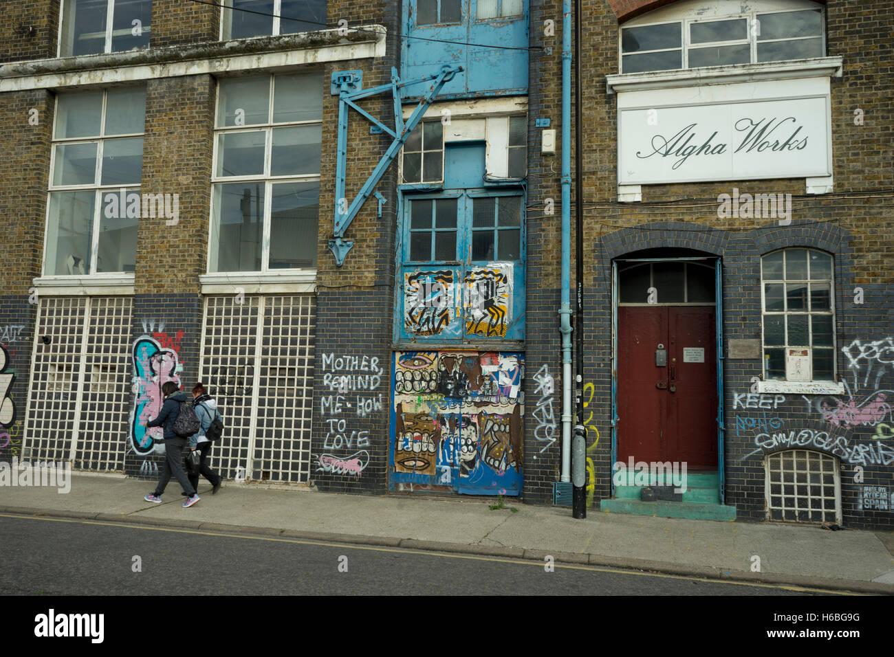 Artists studios and warehouses in Hackney Wick, by Olympic Park, which