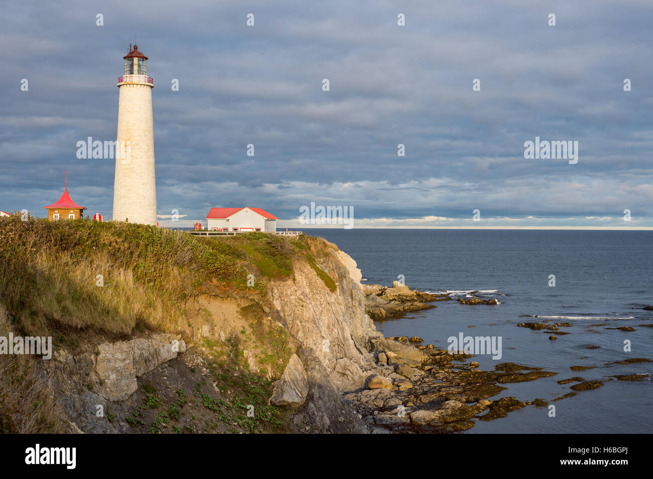 Cap-des-Rosiers Lighthouse in Forillon National Park. Quebec, Canada Stock Photo
