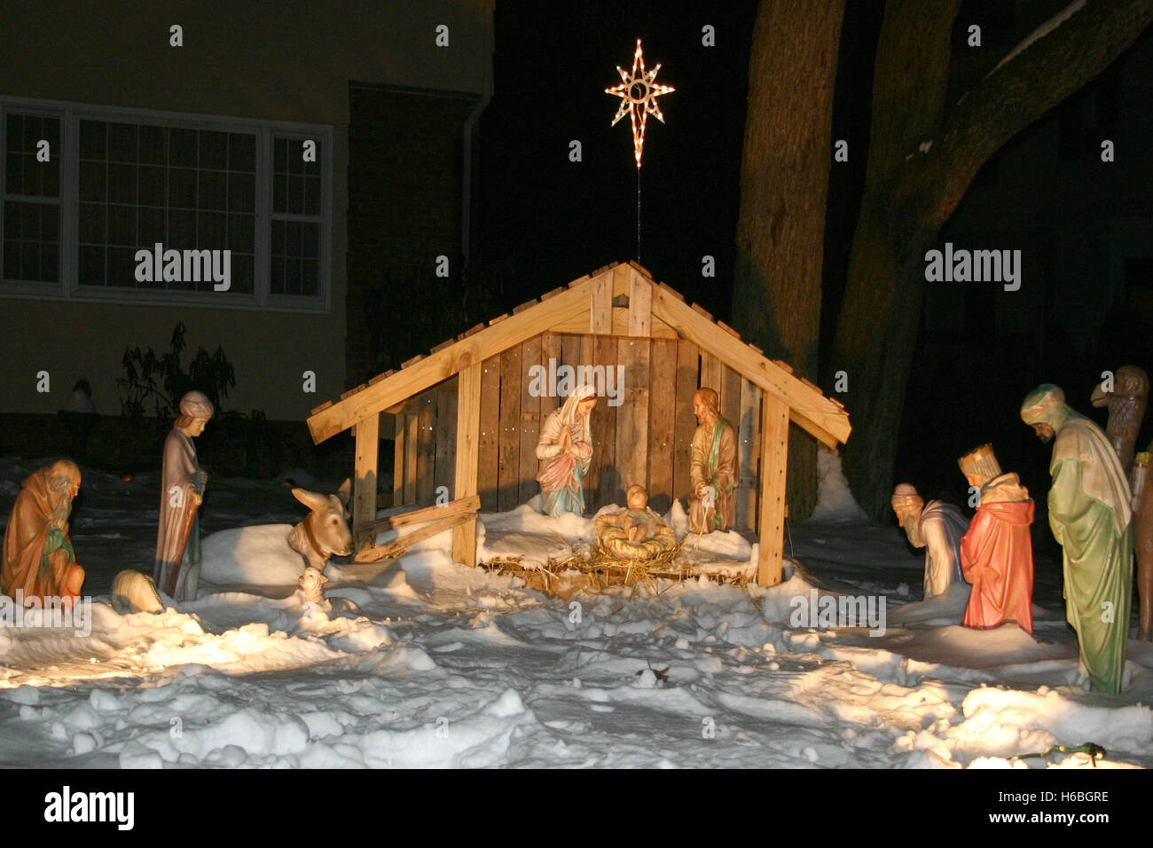 Outdoor Nativity scene Stock Image