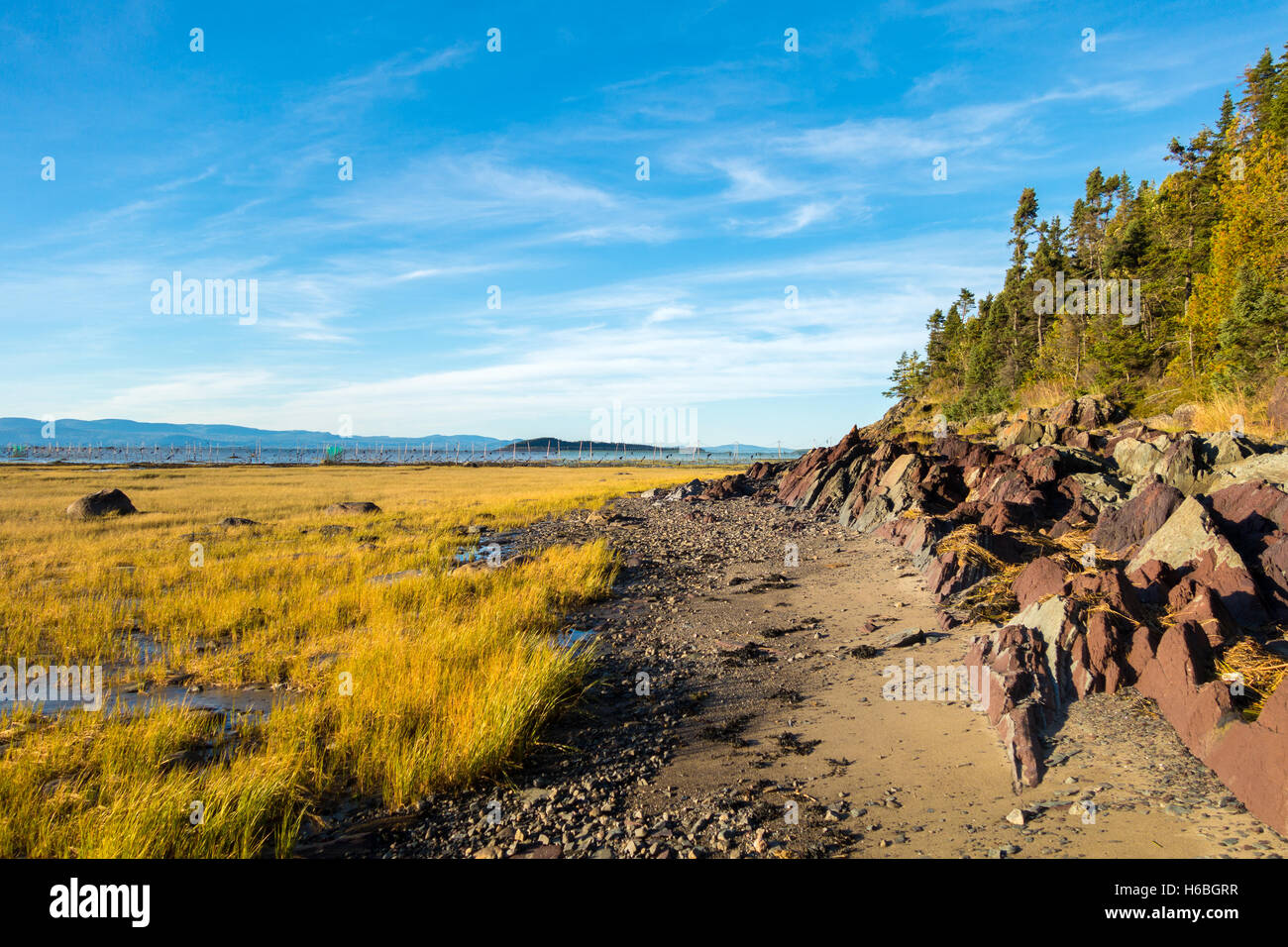 Low tide at Kamouraska, Quebec, Canada Stock Photo Alamy
