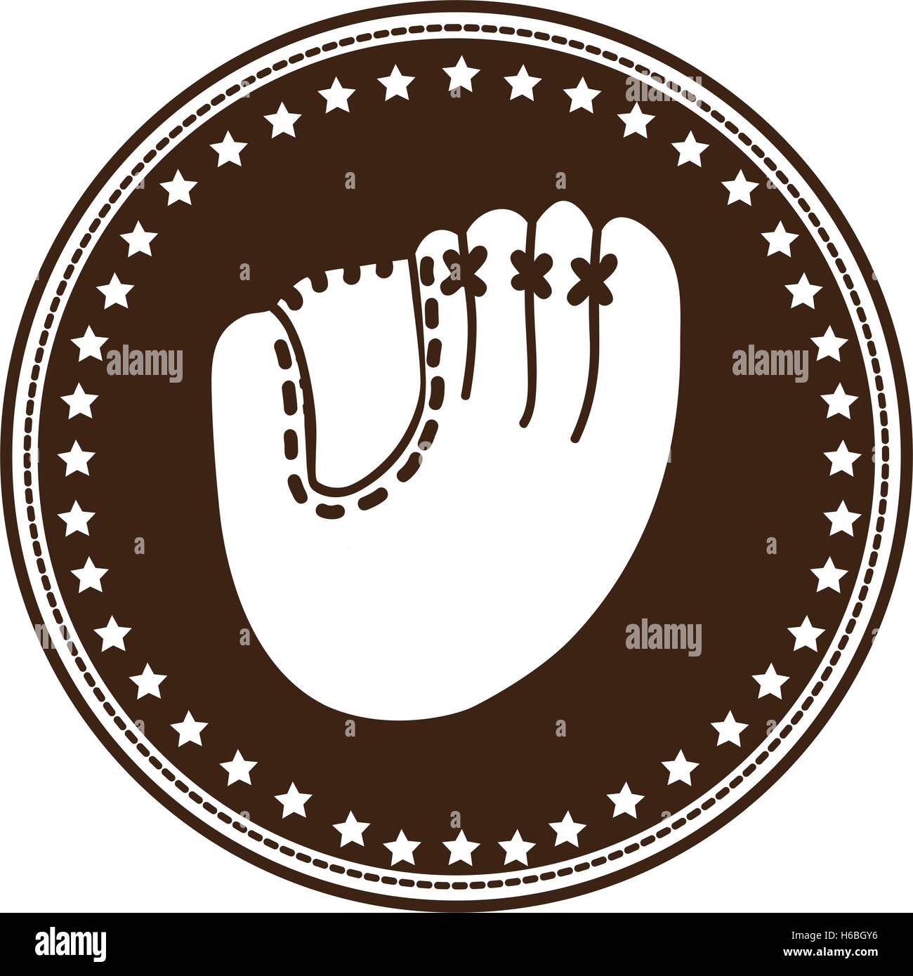 sober baseball mitt emblem or label icon image vector illustration ...