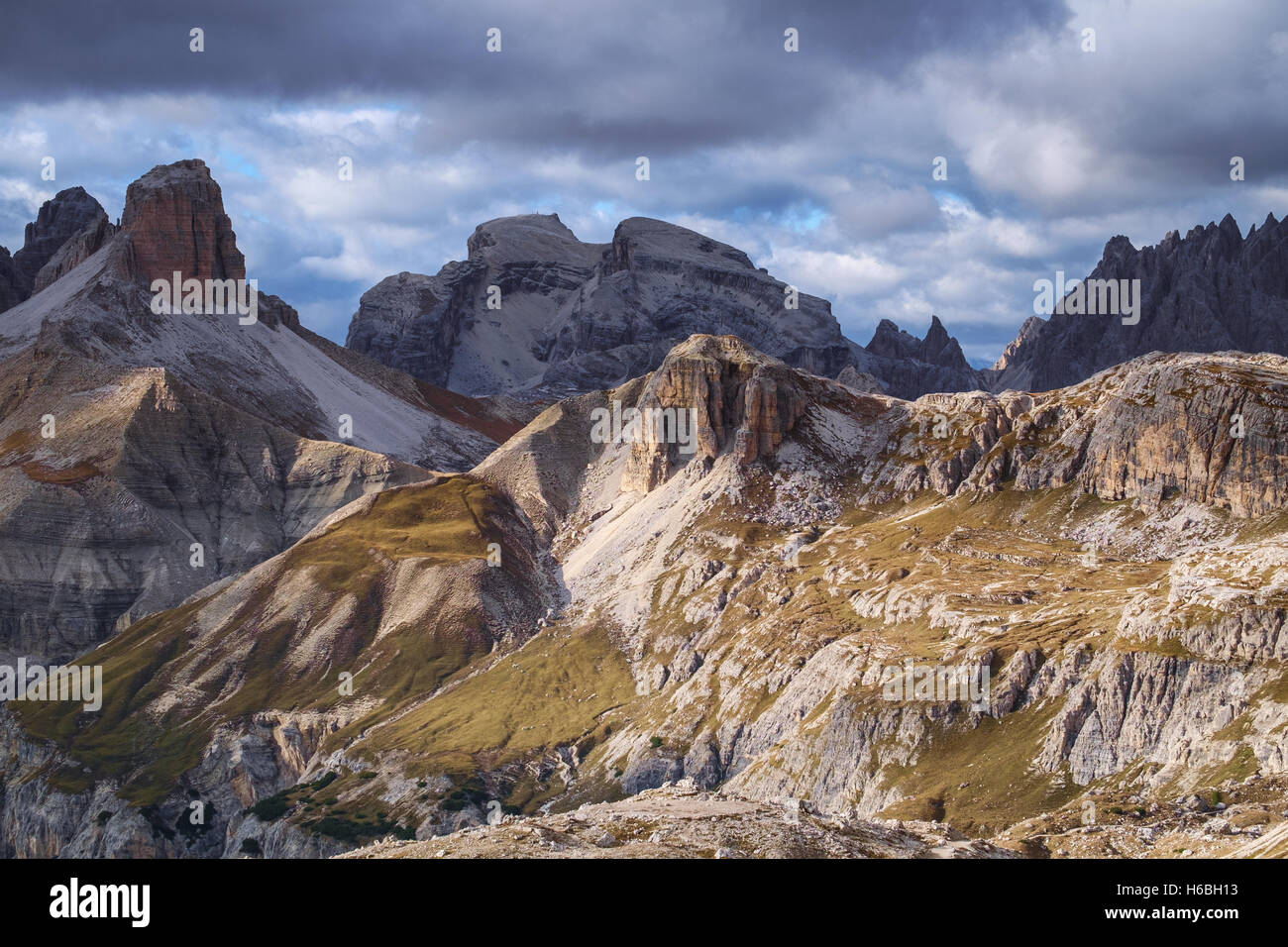 Mountains Panorama of the Dolomites with clouds.Italy Stock Photo - Alamy