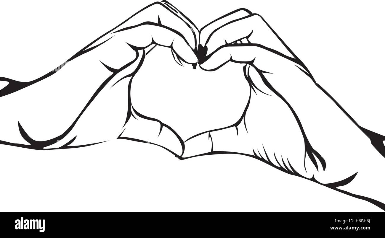 Hands making heart gesture image vector illustration design stock