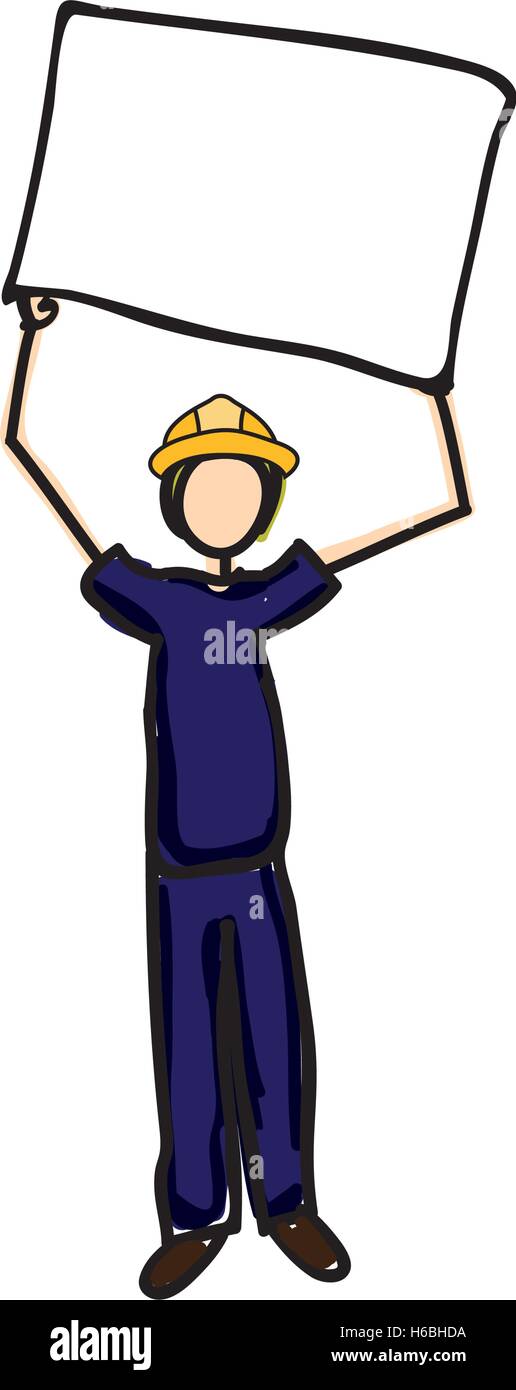 construction engineer holding blank sign cartoon icon image vector ...