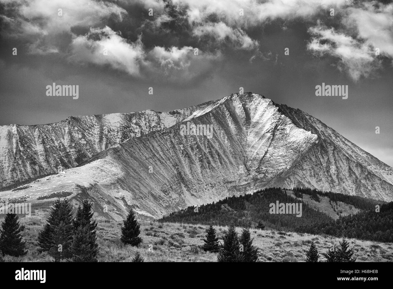 Snow Dusted Mountain Stock Photo Alamy