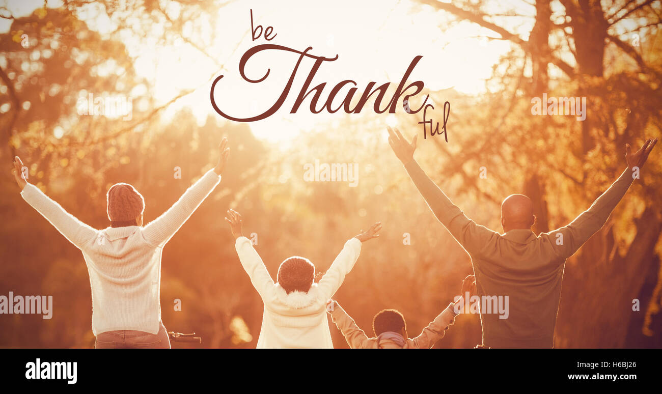 Composite image of digital image of happy thanksgiving day text greeting Stock Photo