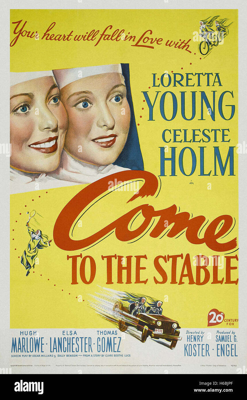 Come to  the  Stable  - Movie Poster - Stock Photo