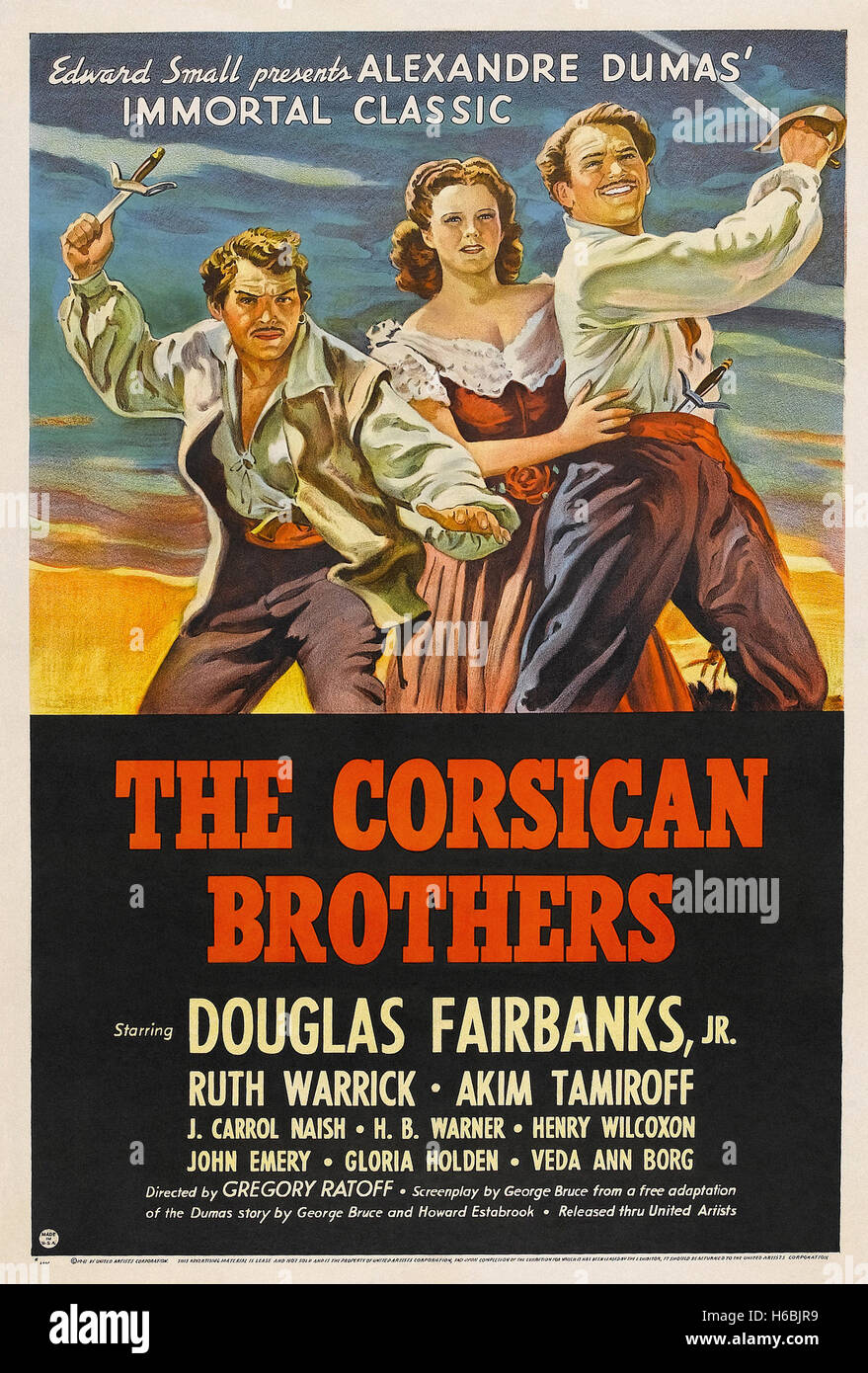 The Corsican Brothers,(1941)  - Movie Poster - Stock Photo