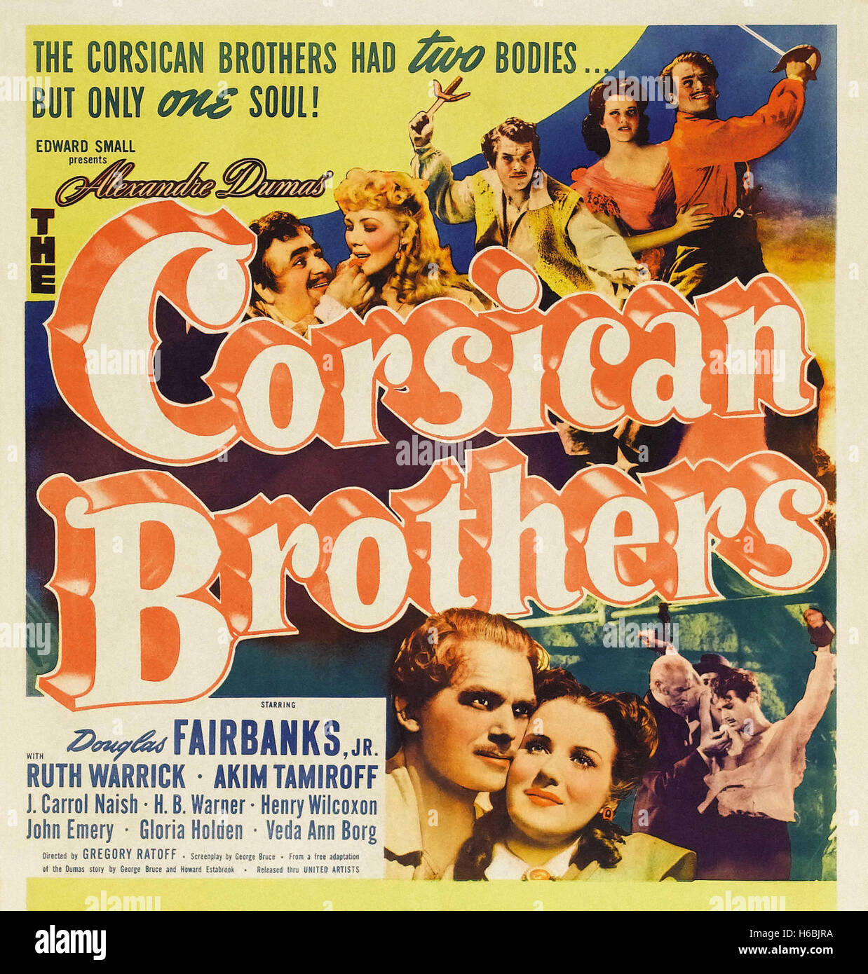 The Corsican Brothers,(1941)  - Movie Poster - Stock Photo
