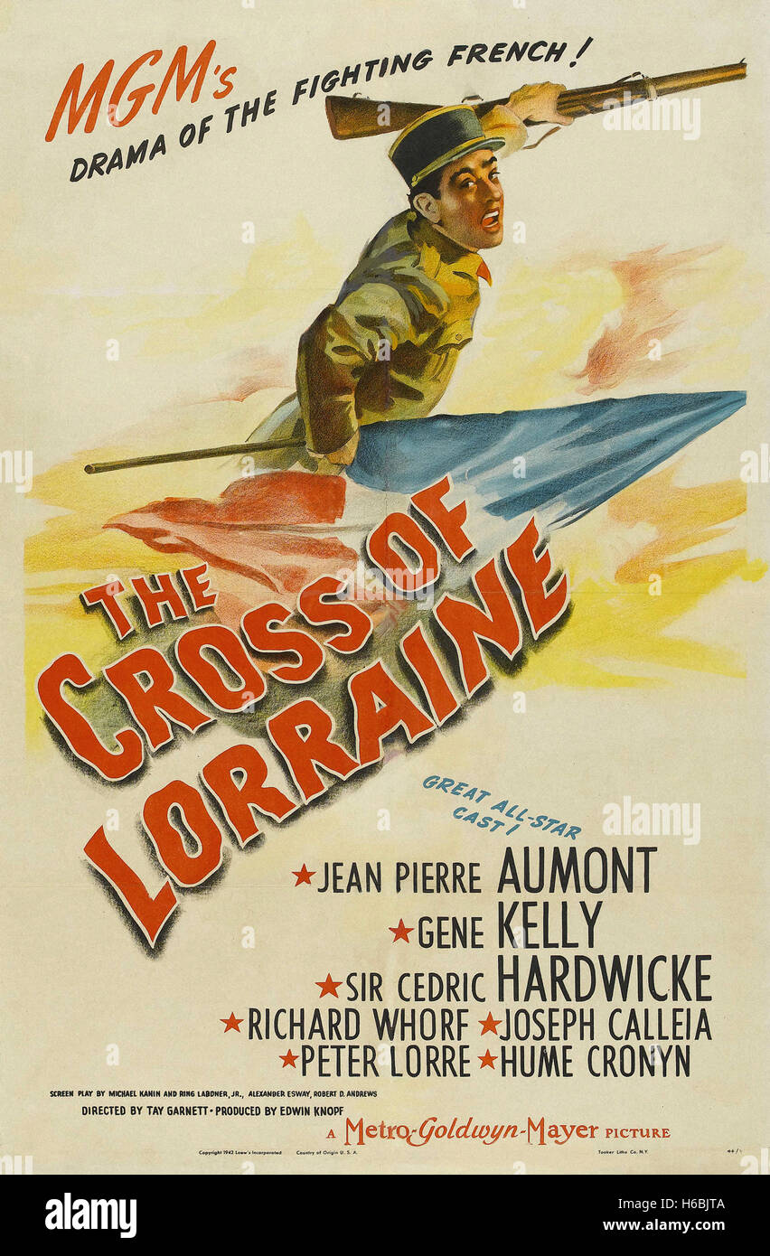 The Cross of Lorraine  - Movie Poster - Stock Photo