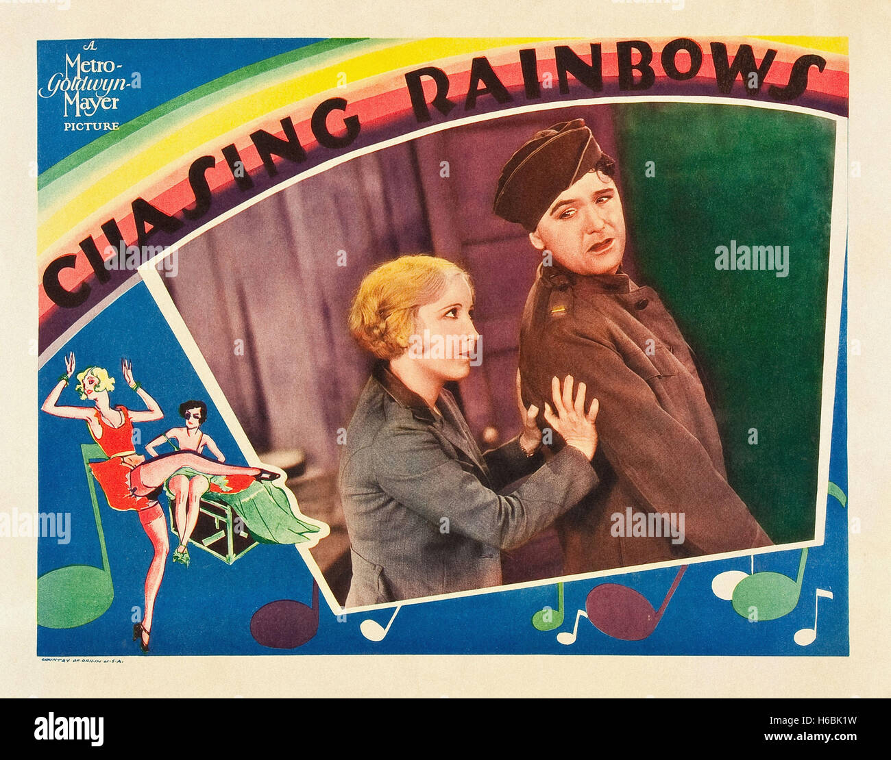 Chasing Rainbows (1930) - Movie Poster Stock Photo - Alamy, image size:1300x1110