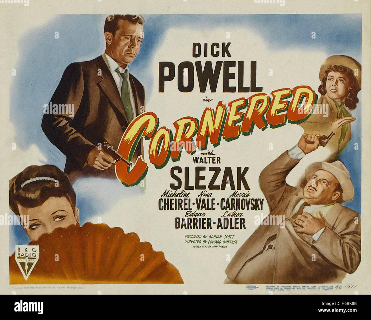 Cornered (1945)  - Movie Poster - Stock Photo