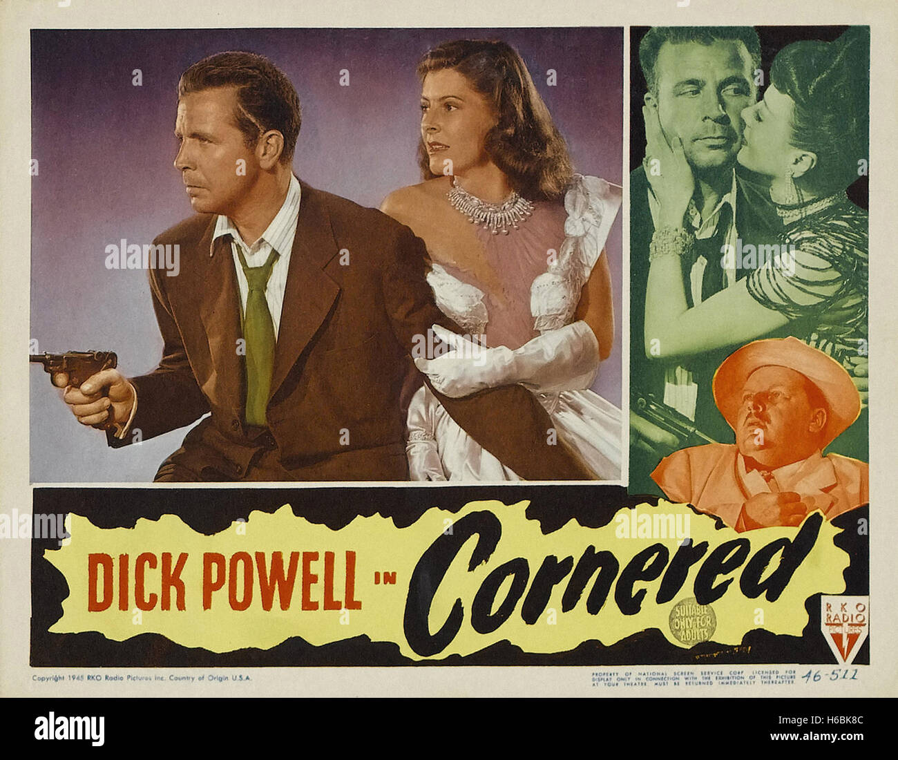 Cornered (1945)  - Movie Poster - Stock Photo