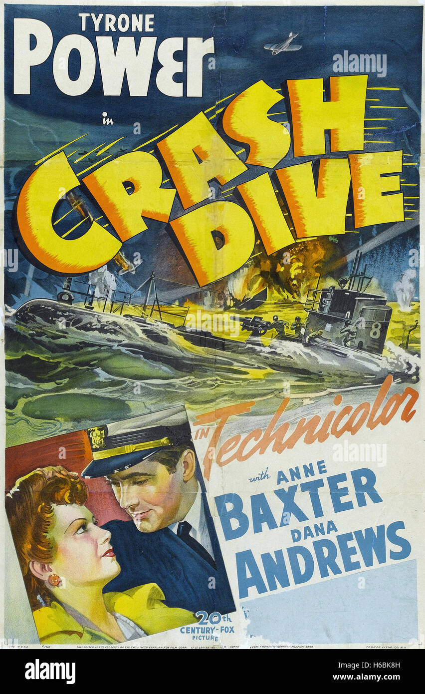 Crash Dive Movie Poster Stock Photo Alamy