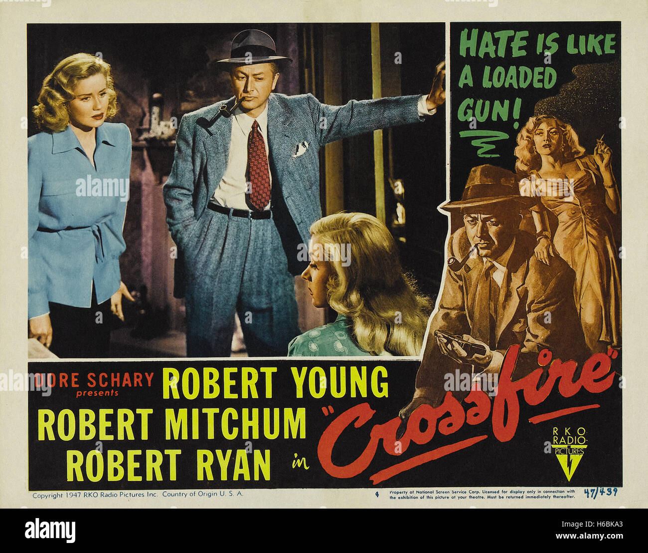 Classic Movie Poster CROSSFIRE MOVIE POSTER Robert Mitchum Movie Poster