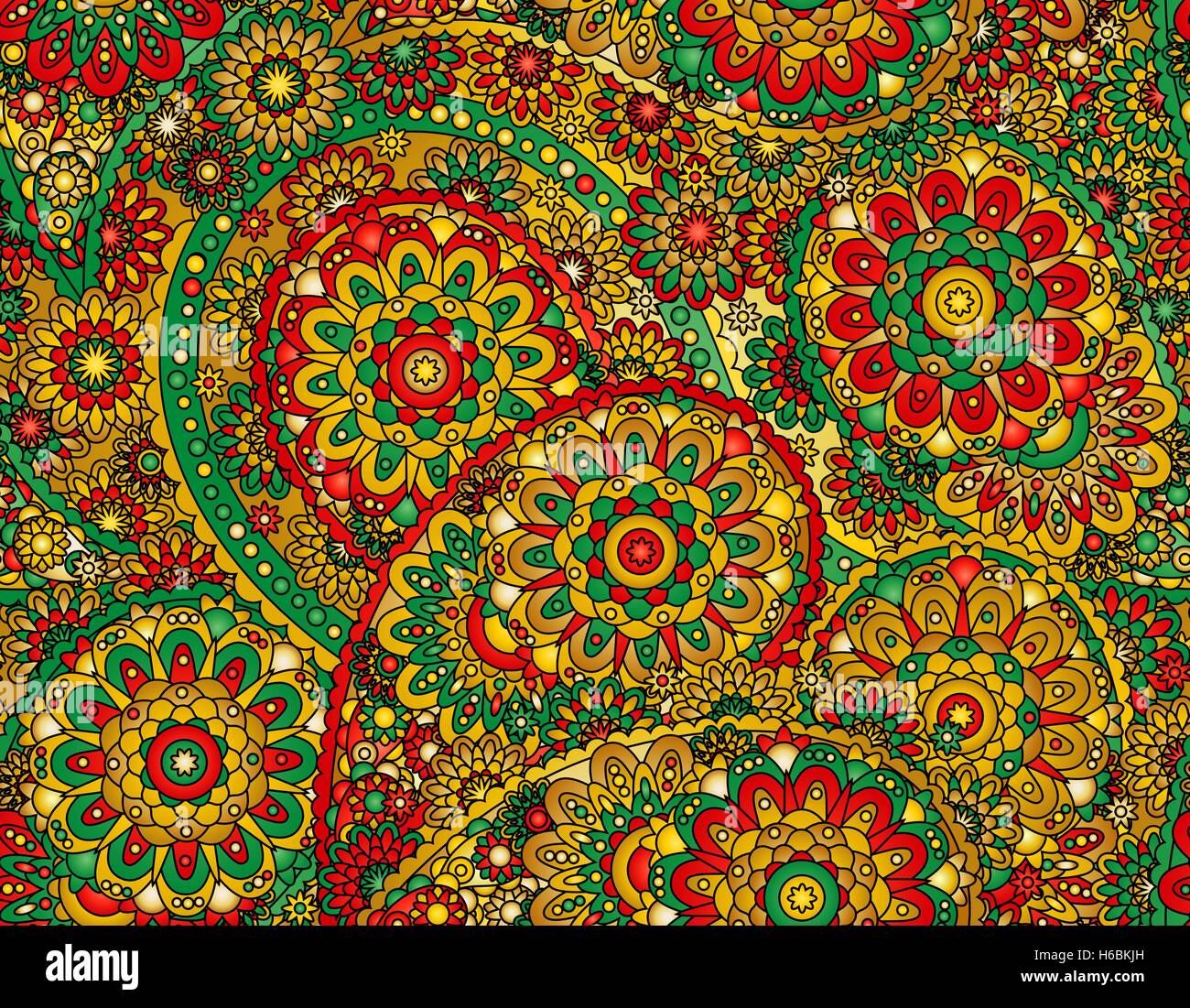 Vector flower paisley seamless pattern element. Elegant texture for ...