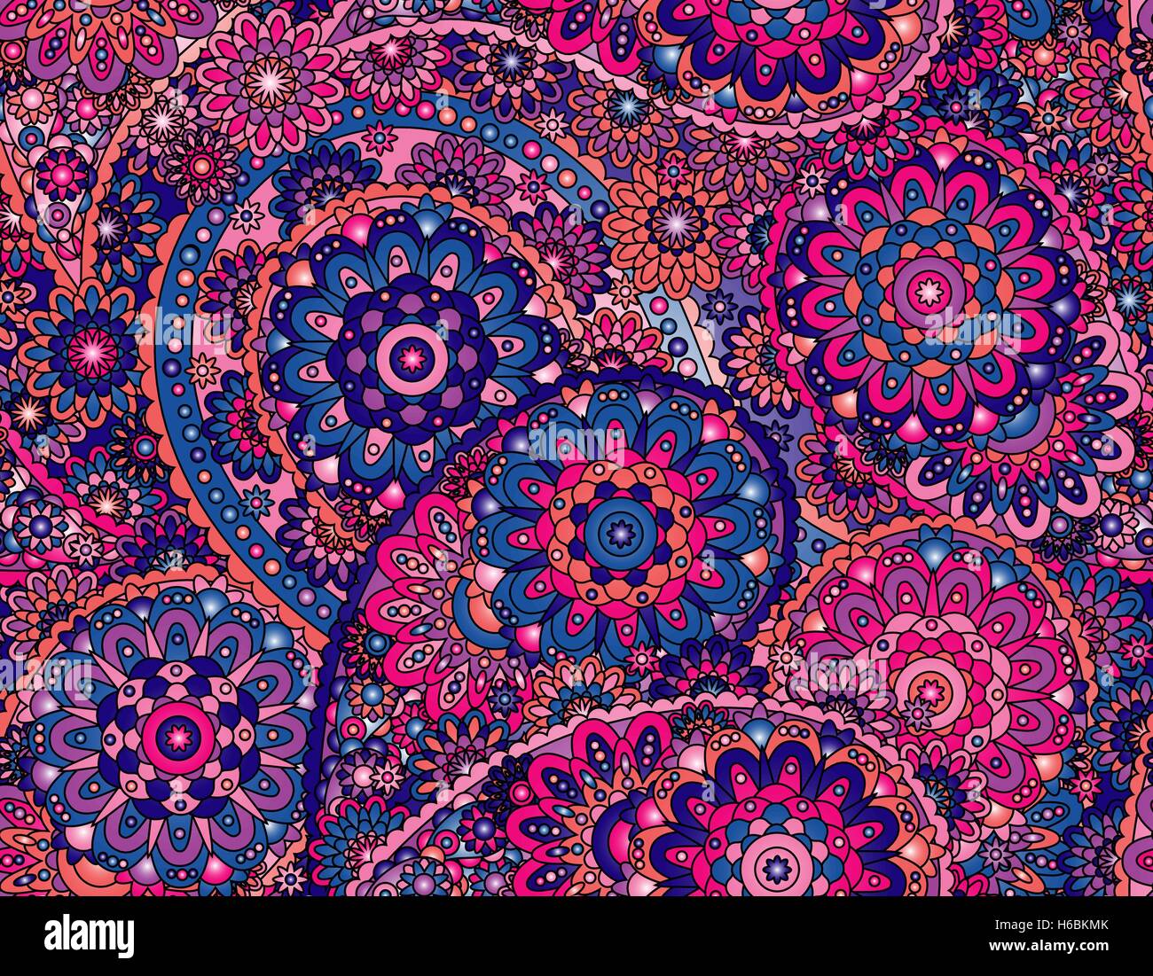 Vector flower paisley seamless pattern element. Elegant texture for ...