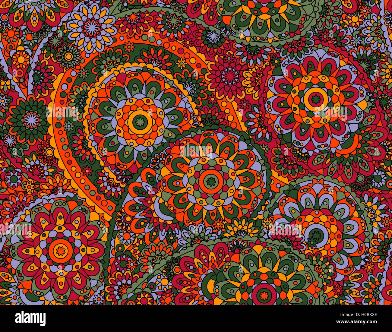 Vector flower paisley seamless pattern element. Elegant texture for ...