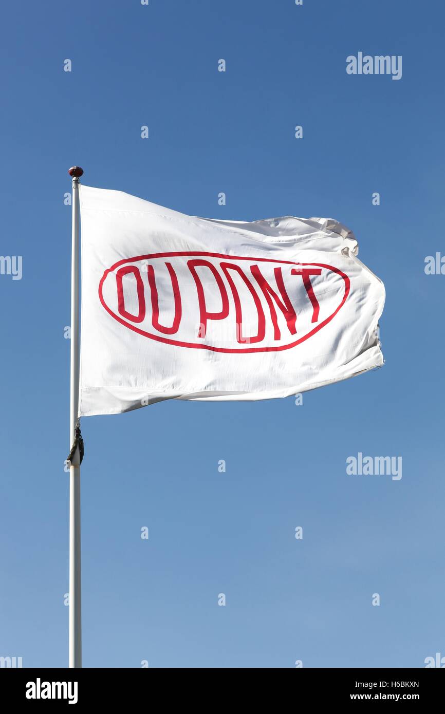 Flag of the brand Du Pont Stock Photo