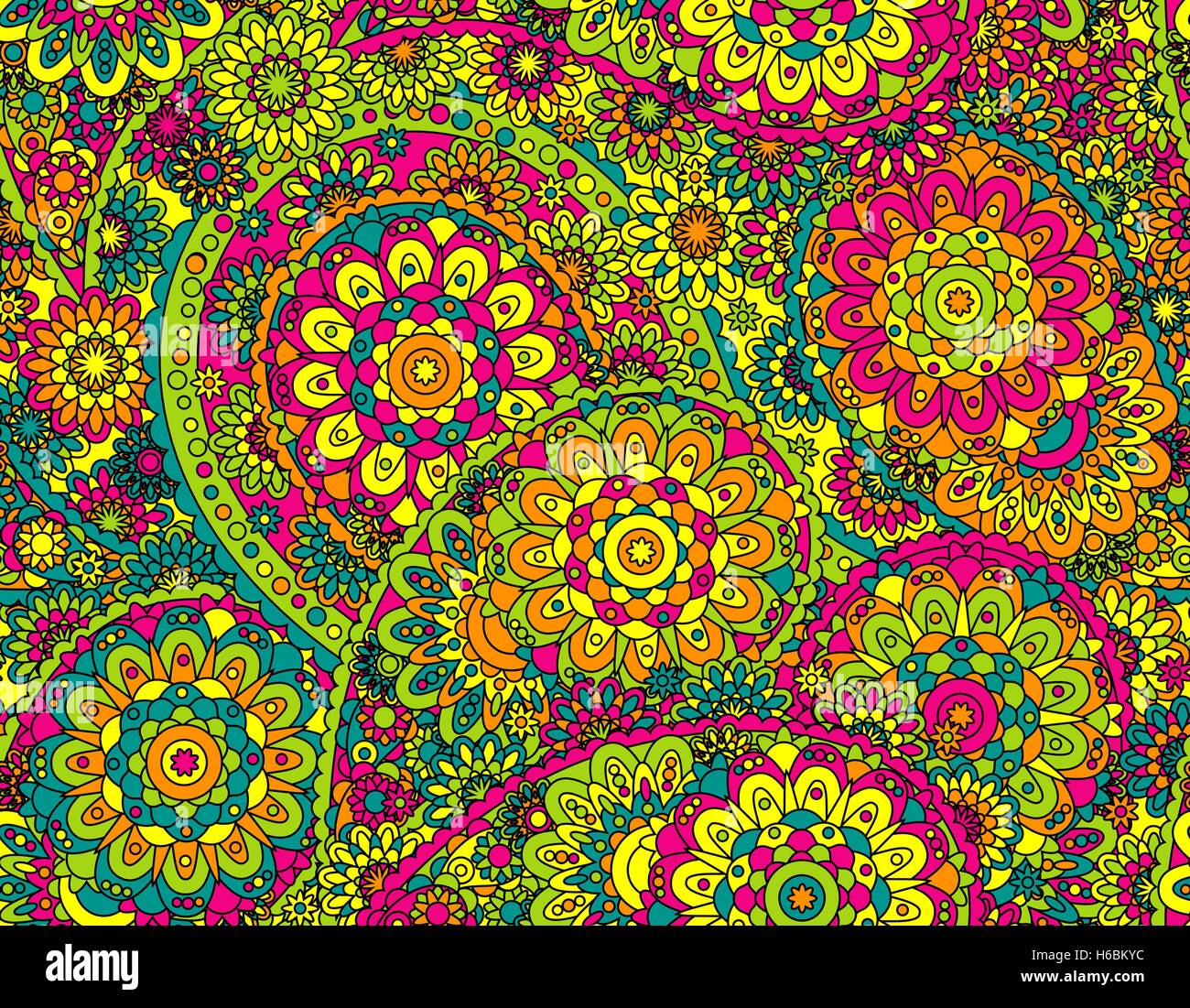 Vector flower paisley seamless pattern element. Elegant texture for ...