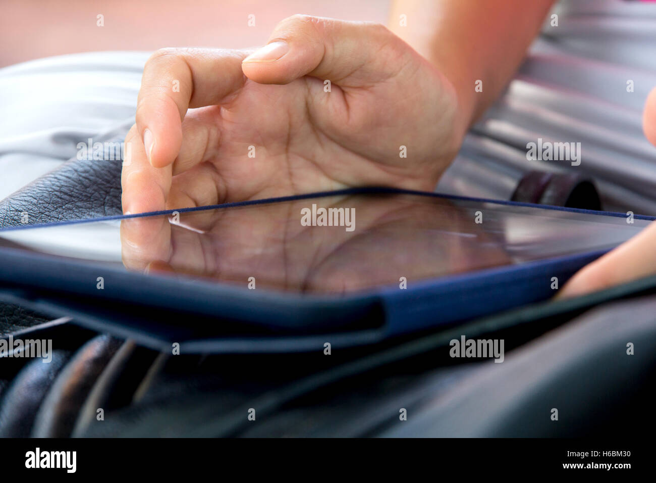 using digital tablet Stock Photo