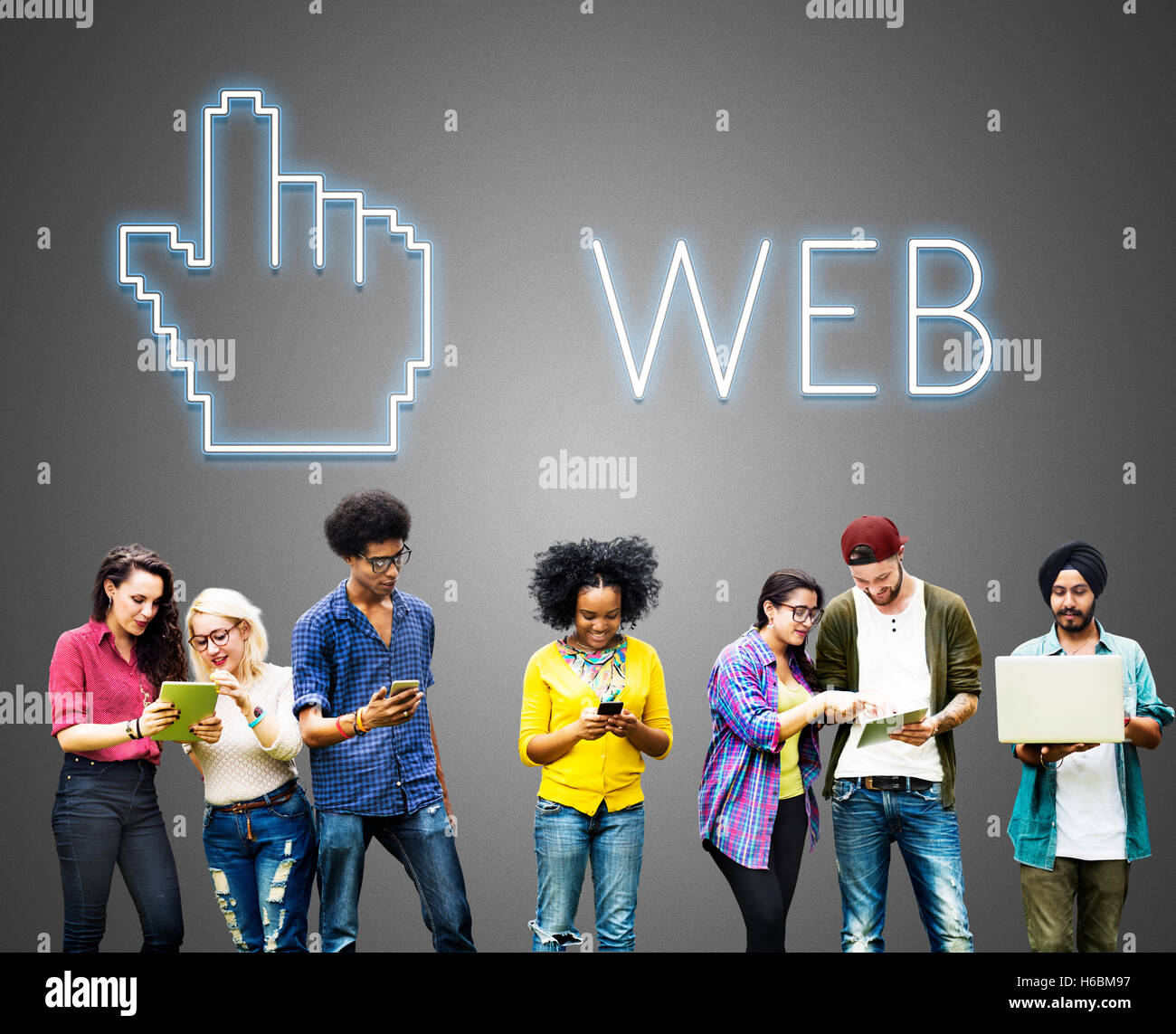 Digital Internet Connection Icon Mouse Pointer Concept Stock Photo - Alamy