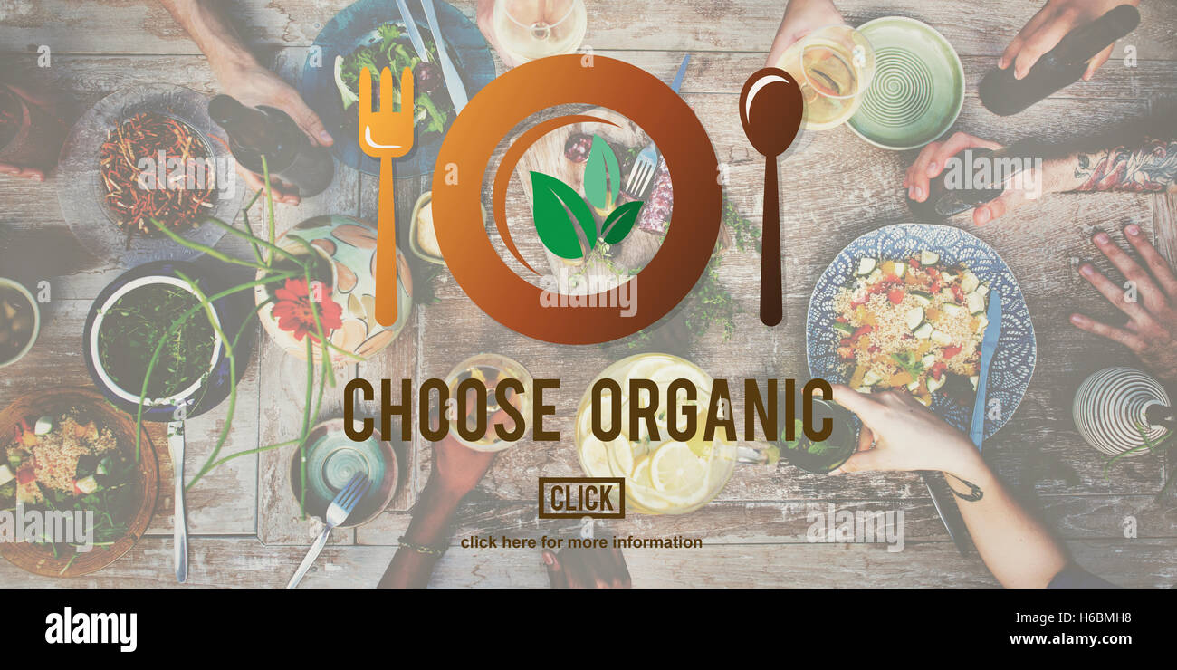 Choose Organic Healthy Nutrition Concept Stock Photo