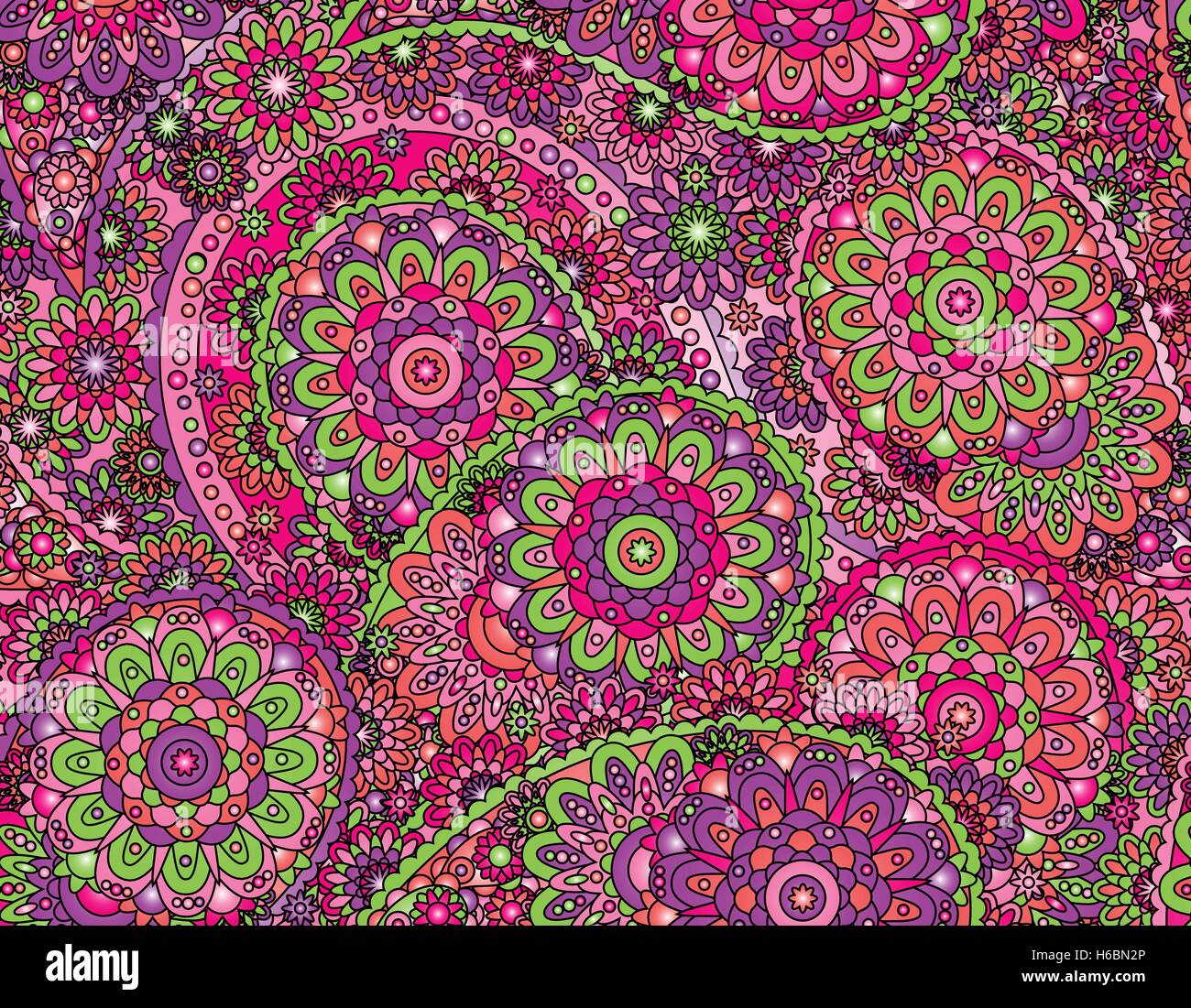 Vector flower paisley seamless ethnic pattern element. Elegant texture ...