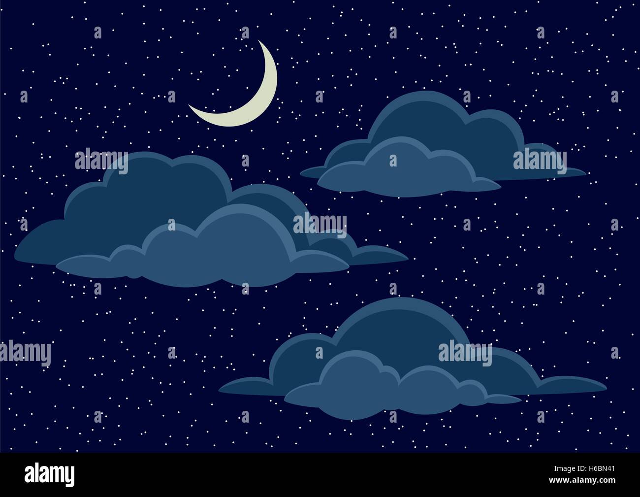 Night Sky With Clouds Stock Vector Image Art Alamy