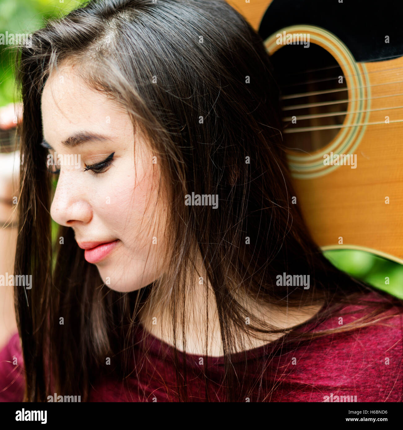 Young Woman Guitar Music Concept Stock Photo - Alamy
