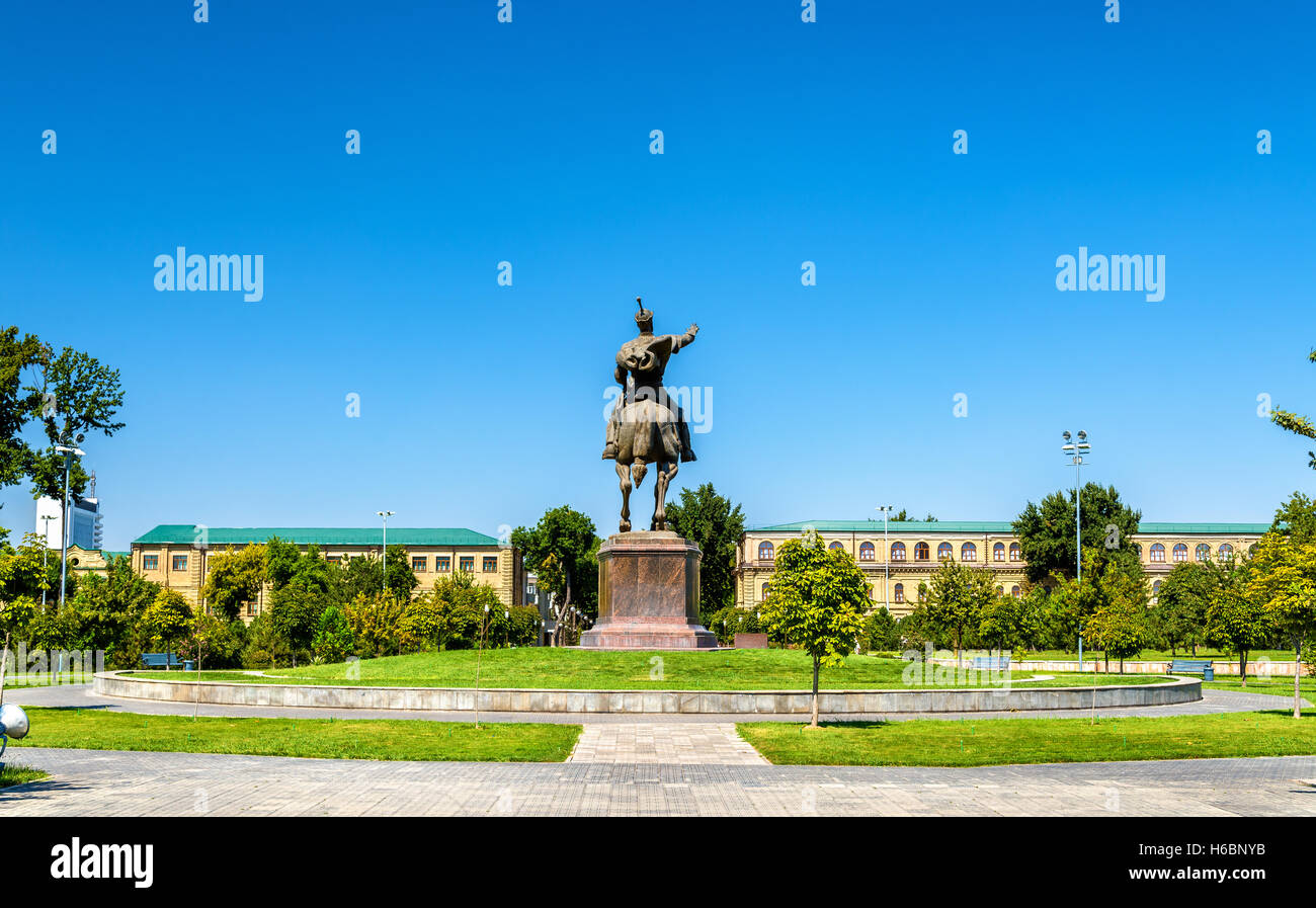 Equestrian statue of Amir Timur in Tashkent - Uzbekistan Stock Photo