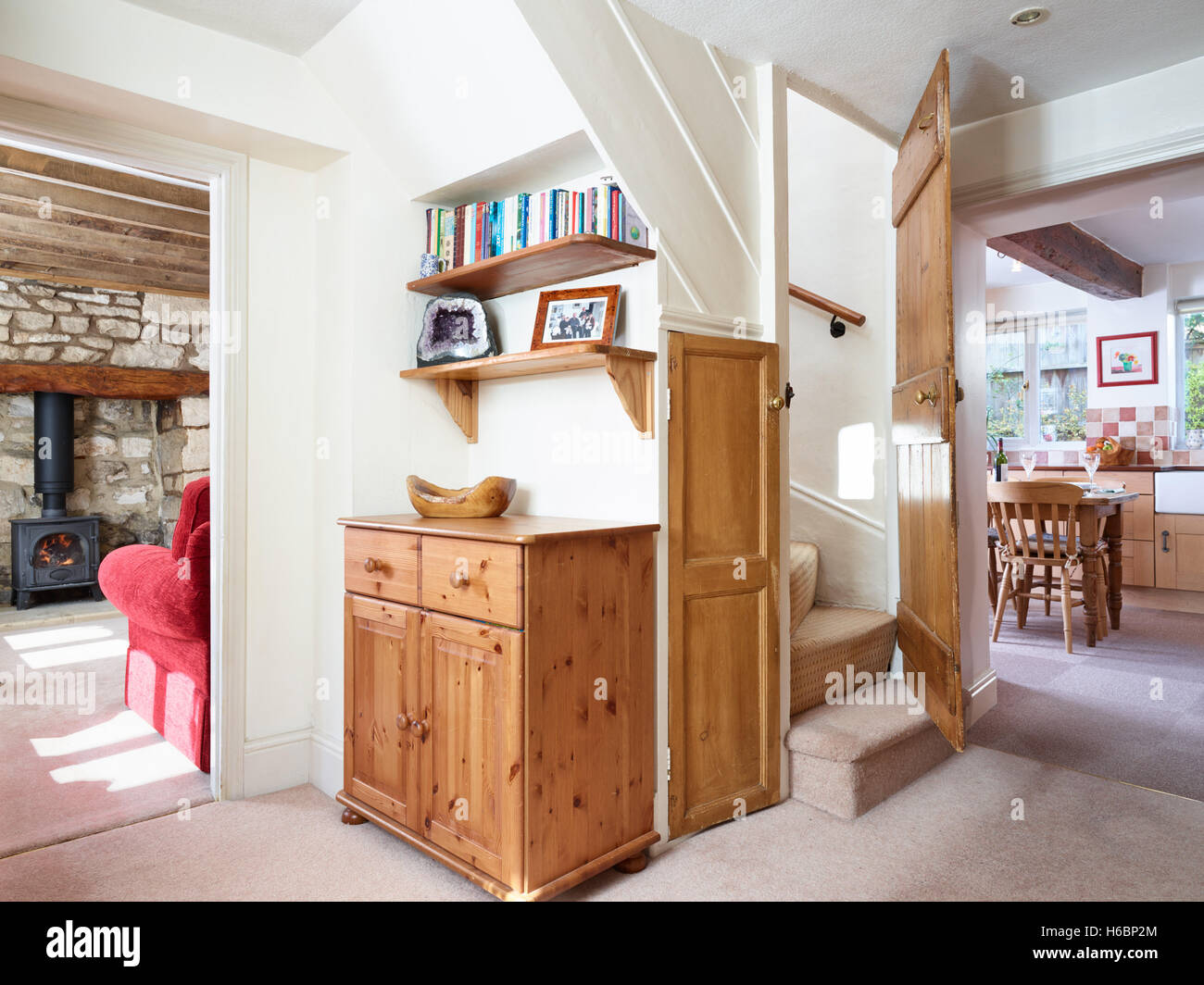 The Entrance Hallway To A Typical British Country Cottage Showing