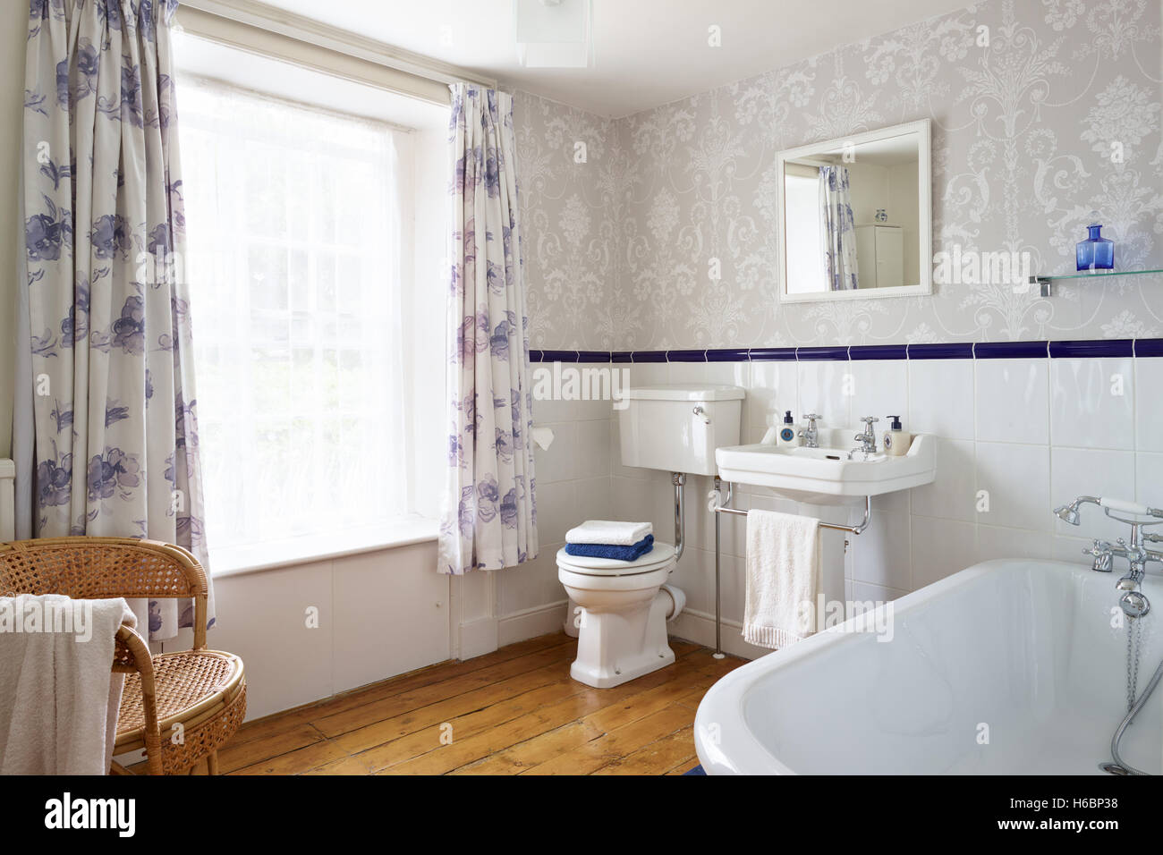 A traditional, Victorian styled period bathroom. UK Stock Photo
