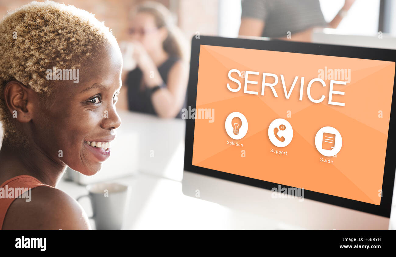 Service Support Solution Guide Concept Stock Photo - Alamy