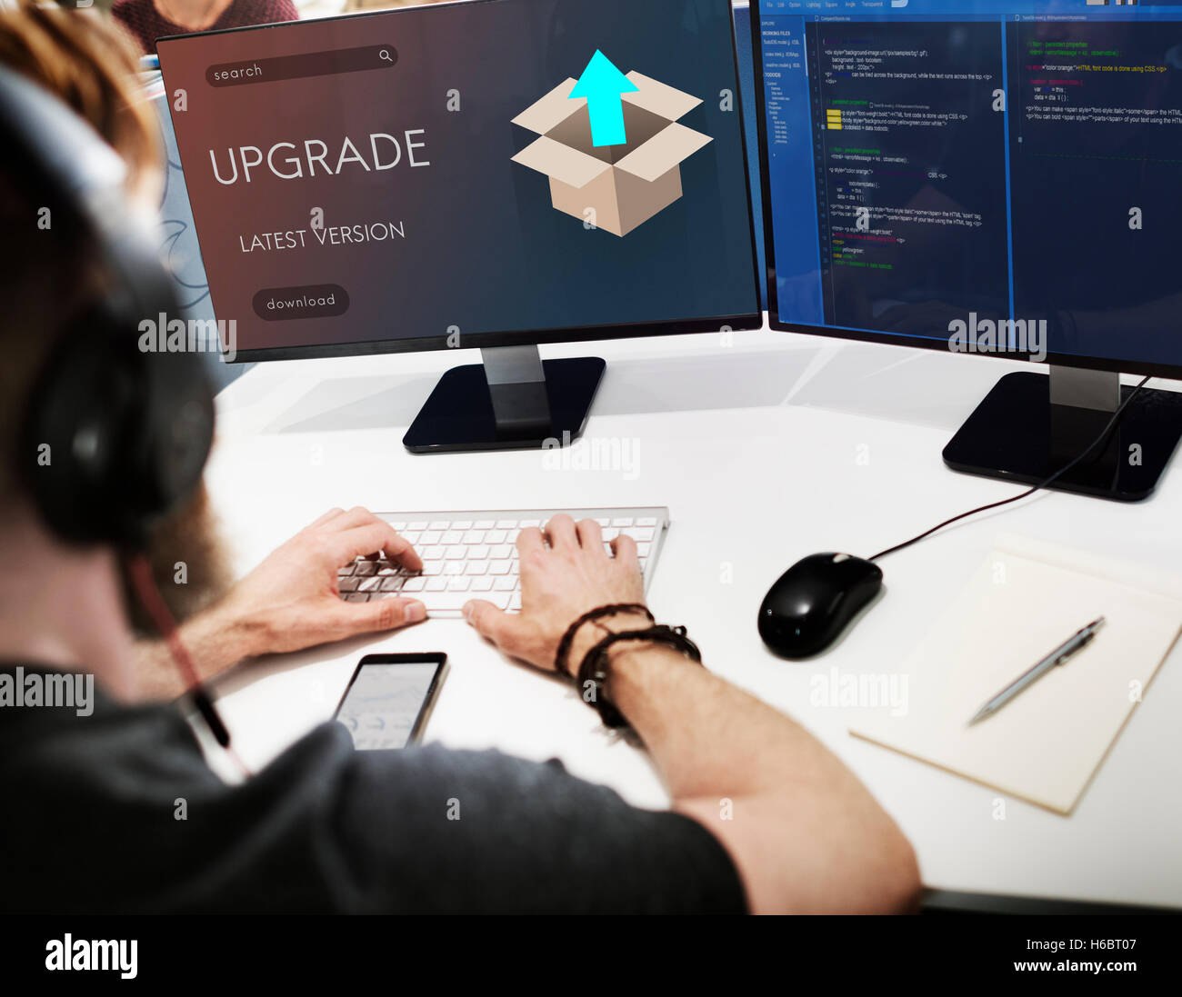 Upgrade Update New Version Better Graphics Concept Stock Photo - Alamy