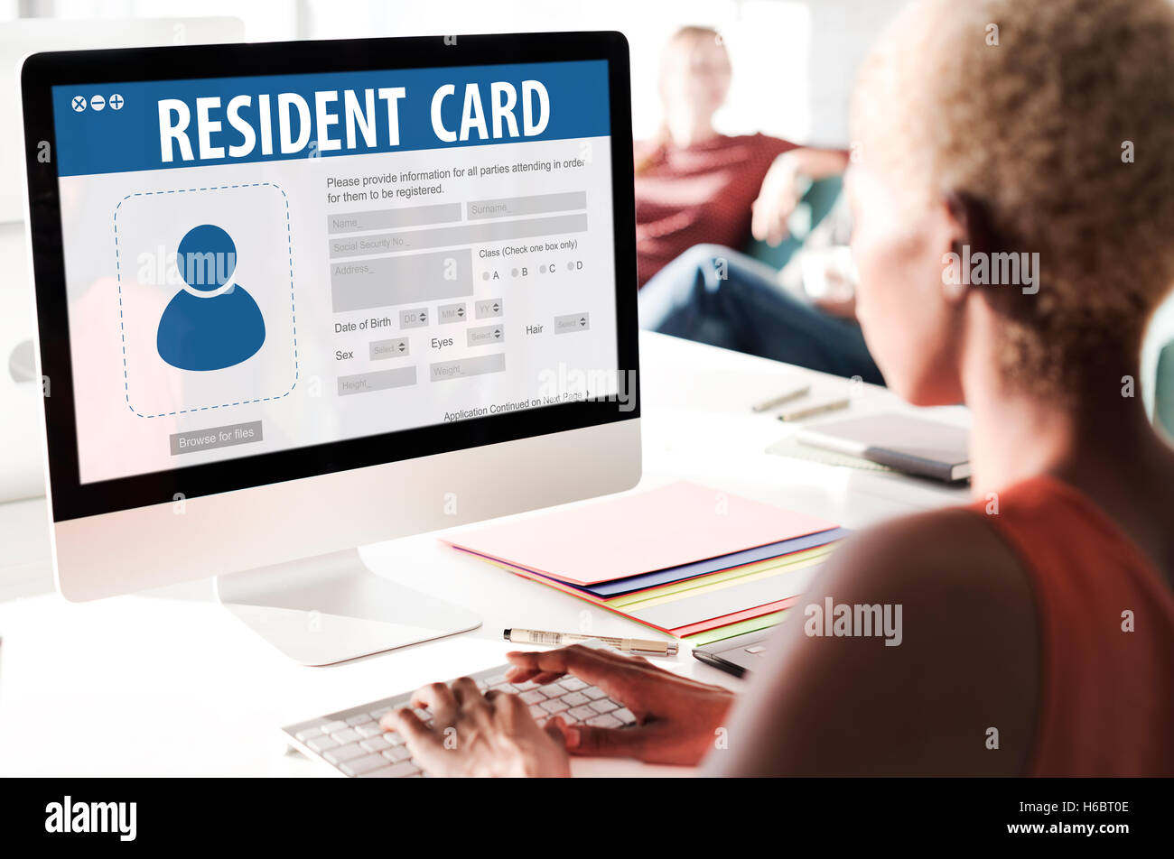Resident Card Identification Data Information Immigration Concept Stock ...